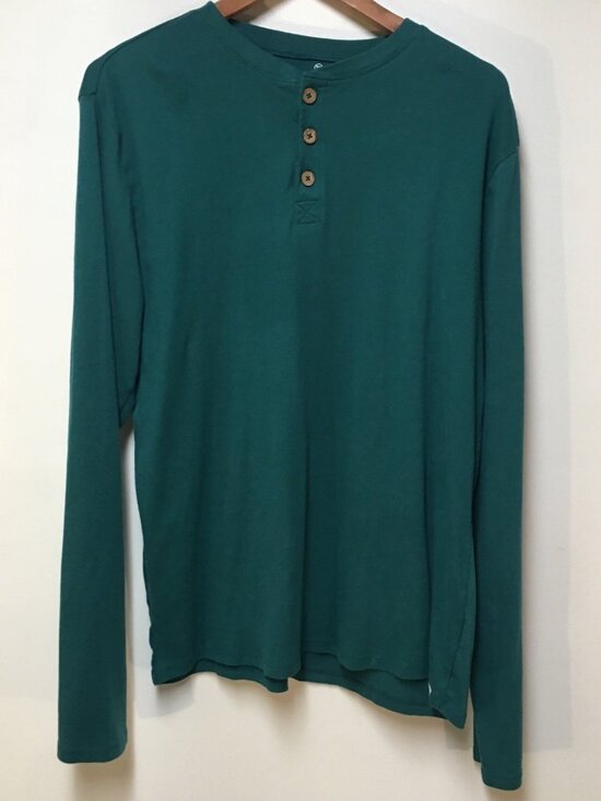 Honest Baby Clothing Other - Honest Baby Clothing Mens L ORGANIC Shirt Green Henley Knit Cotton Preppy City